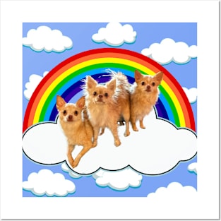 Rainbows and Clouds Chihuahuas Posters and Art